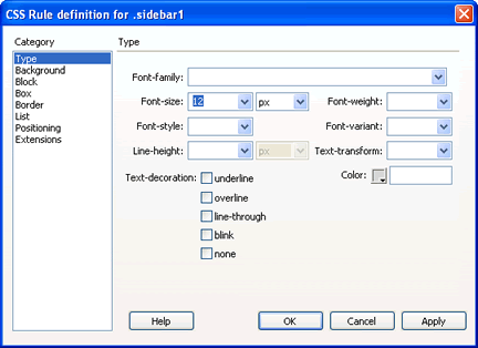 Change text size